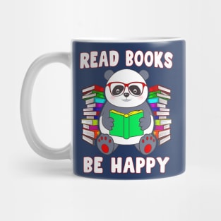 Read Books Be Happy Panda Reading Literacy Mug